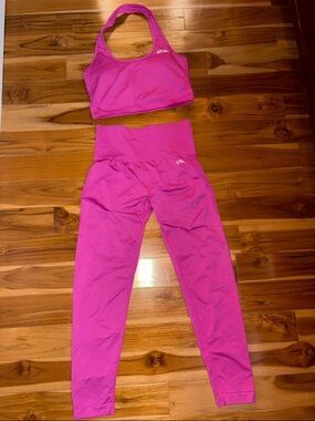 AYBL Hot Pink Sports Bra and Leggings Set